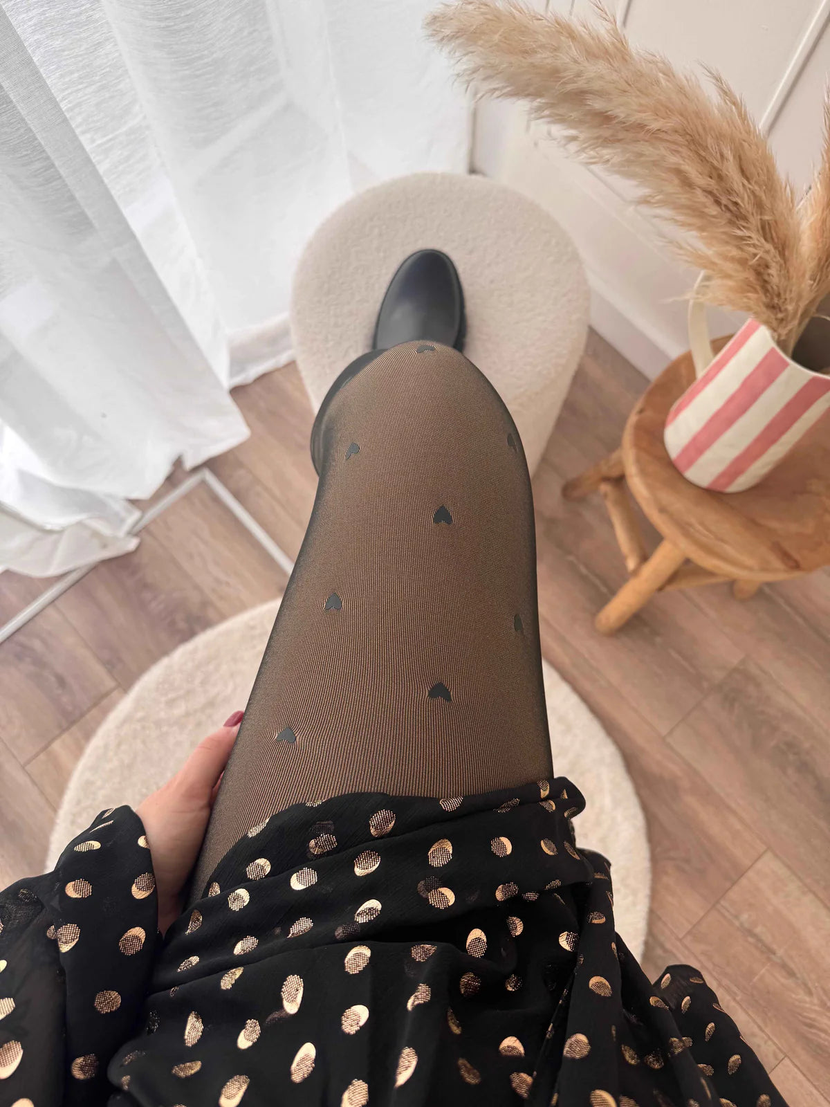 COLLANT POLAIRE À POIS EFFET TRANSPARENT