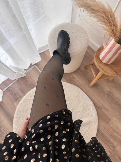 COLLANT POLAIRE À POIS EFFET TRANSPARENT